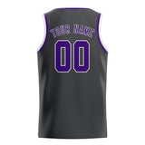 Custom Dark Grey & Purple Colors Design Sports Basketball Jersey