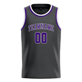 Custom Dark Grey & Purple Colors Design Sports Basketball Jersey
