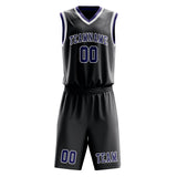 Custom Dark Grey Purple Basketball Set