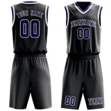 Custom Dark Grey Purple Basketball Set