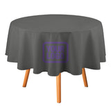Custom Dark Grey Light Purple Round Table Cloth