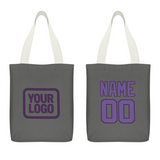 Custom Dark Grey Light Purple Canvas Tote Bag