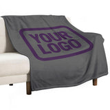 Custom Dark Grey Purple Blanket