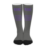 Custom Dark Grey Light Purple Knee-High Sock