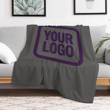 Custom Dark Grey Purple Blanket