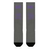 Custom Dark Grey Light Purple Knee-High Sock