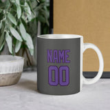 Custom Dark Grey Light Purple Mug