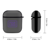 Custom Dark Grey Light Purple AirPods Case
