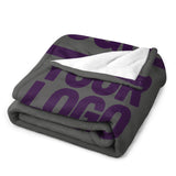 Custom Dark Grey Purple Blanket