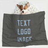 Custom Dark Grey Light Blue Pet Blanket