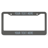 Custom Dark Grey Light Blue License Plate Frame