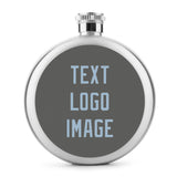Custom Dark Grey Light Blue Hip Flask