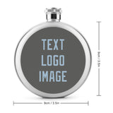 Custom Dark Grey Light Blue Hip Flask