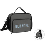 Custom Dark Grey Light Blue Lunch Bag