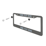 Custom Dark Grey Light Blue License Plate Frame