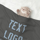 Custom Dark Grey Light Blue Pet Blanket