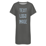 Custom Dark Grey Light Blue Nachthemd