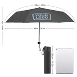 Custom Dark Grey Light Blue Automatic Umbrella