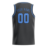 Custom Dark Grey & Light Blue Colors Design Sports Basketball Jersey