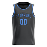 Custom Dark Grey & Light Blue Colors Design Sports Basketball Jersey