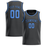 Custom Dark Grey & Light Blue Colors Design Sports Basketball Jersey