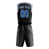 Custom Dark Grey Light Blue Basketball Set