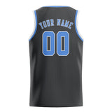 Custom Dark Grey & Light Blue Colors Design Sports Basketball Jersey