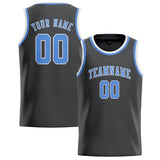 Custom Dark Grey & Light Blue Colors Design Sports Basketball Jersey