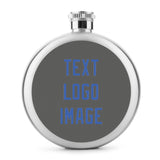 Custom Dark Grey Sky Blue Hip Flask