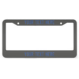 Custom Dark Grey Sky Blue License Plate Frame