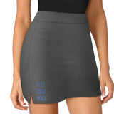 Custom Dark Grey Sky Blue A-Line Skort