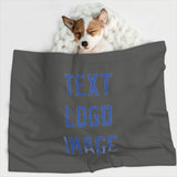 Custom Dark Grey Sky Blue Pet Blanket