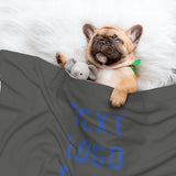 Custom Dark Grey Sky Blue Pet Blanket