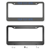 Custom Dark Grey Sky Blue License Plate Frame