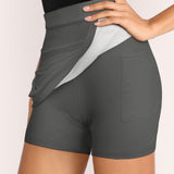 Custom Dark Grey Sky Blue A-Line Skort