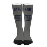 Custom Dark Grey Navy Knee-High Sock