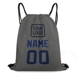 Custom Dark Grey Navy Drawstring Bag