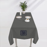 Custom Dark Grey Sky Blue Square Table Cloth