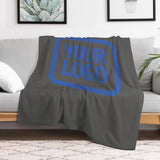 Custom Dark Grey Sky Blue Blanket
