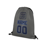 Custom Dark Grey Navy Drawstring Bag
