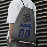Custom Dark Grey Navy Drawstring Bag