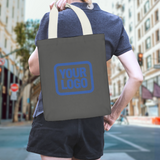 Custom Dark Grey Navy Canvas Tote Bag