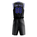 Custom Dark Grey Sky Blue Basketball Set