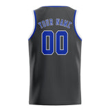 Custom Dark Grey & Sky Blue Colors Design Sports Basketball Jersey