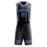 Custom Dark Grey Sky Blue Basketball Set