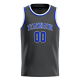 Custom Dark Grey & Sky Blue Colors Design Sports Basketball Jersey