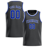 Custom Dark Grey & Sky Blue Colors Design Sports Basketball Jersey