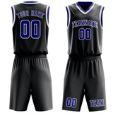 Custom Dark Grey Sky Blue Basketball Set