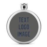 Custom Dark Grey Blue Hip Flask