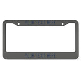 Custom Dark Grey Blue License Plate Frame